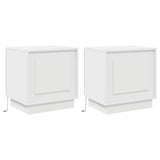Bedside Cabinet 2 pcs White 44 x 34.5 x 45 cm Engineered wood - Front View