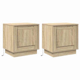 Bedside Cabinet with 2 pcs Sonoma oak 44 x 34.5 x 45 cm - Front View