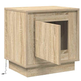 Bedside Cabinet with 2 pcs Sonoma oak 44 x 34.5 x 45 cm - Close-Up Angle
