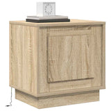 Bedside Cabinet with 2 pcs Sonoma oak 44 x 34.5 x 45 cm - Side View