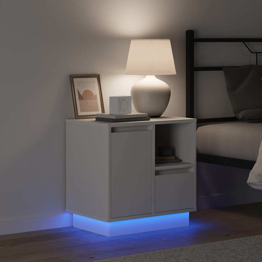 Bedside Cabinet 2 pcs White 50 x 34.5 x 50 cm. Engineered wood