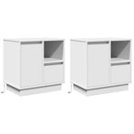Bedside Cabinet 2 pcs White 50 x 34,5 x 50 cm. Engineered wood
