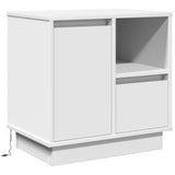 Bedside Cabinet 2 pcs White 50 x 34.5 x 50 cm. Engineered wood - Rear View