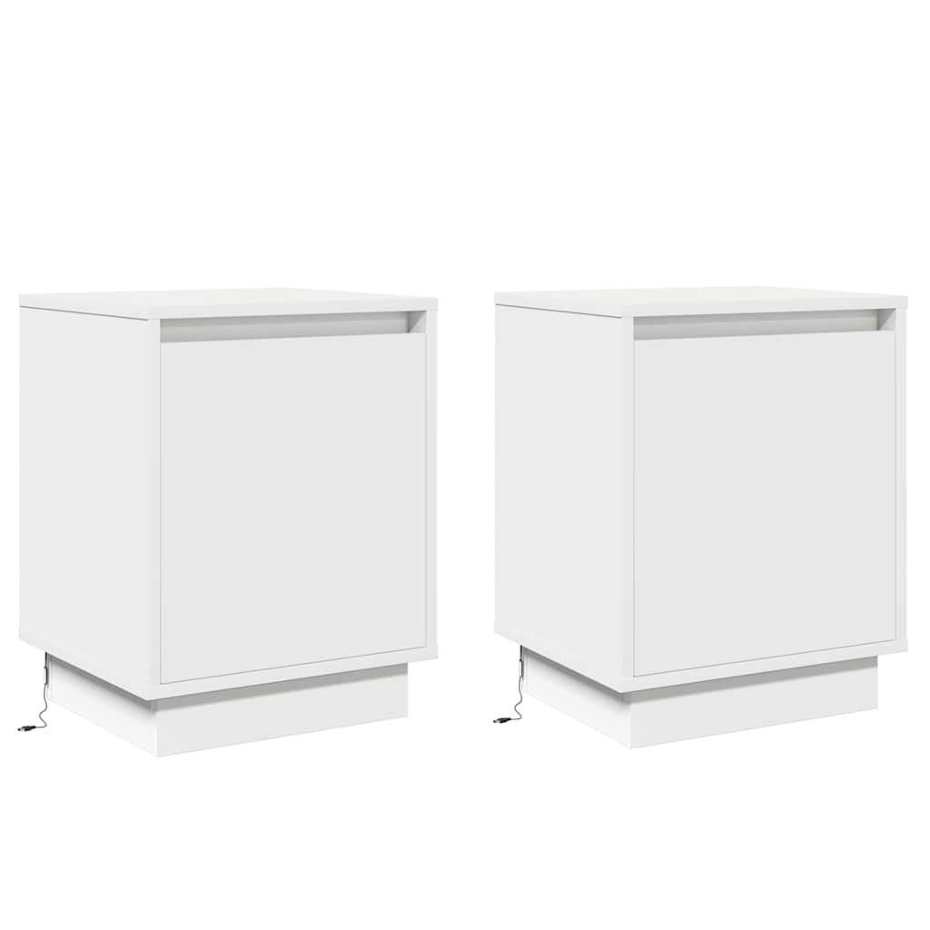 Bedside Cabinet 2 pcs White 39 x 34.5 x 50 cm Engineered wood