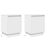 Bedside Cabinet 2 pcs White 39 x 34.5 x 50 cm Engineered wood - Front View