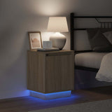 Bedside Cabinet with 2 pcs Sonoma oak 39 x 34.5 x 50 cm - 45-Degree Angle