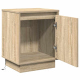 Bedside Cabinet with 2 pcs Sonoma oak 39 x 34.5 x 50 cm - Rear View