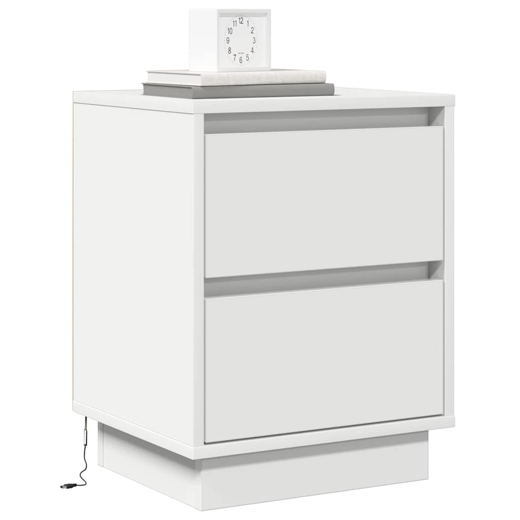 Bedside Cabinet 2 pcs White 39 x 34.5 x 50 cm Engineered wood