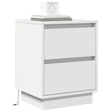 Bedside Cabinet 2 pcs White 39 x 34.5 x 50 cm Engineered wood - Side View
