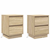 Bedside Cabinet with Drawer 2 pcs Sonoma Oak 39 x 34,5 x 50 cm