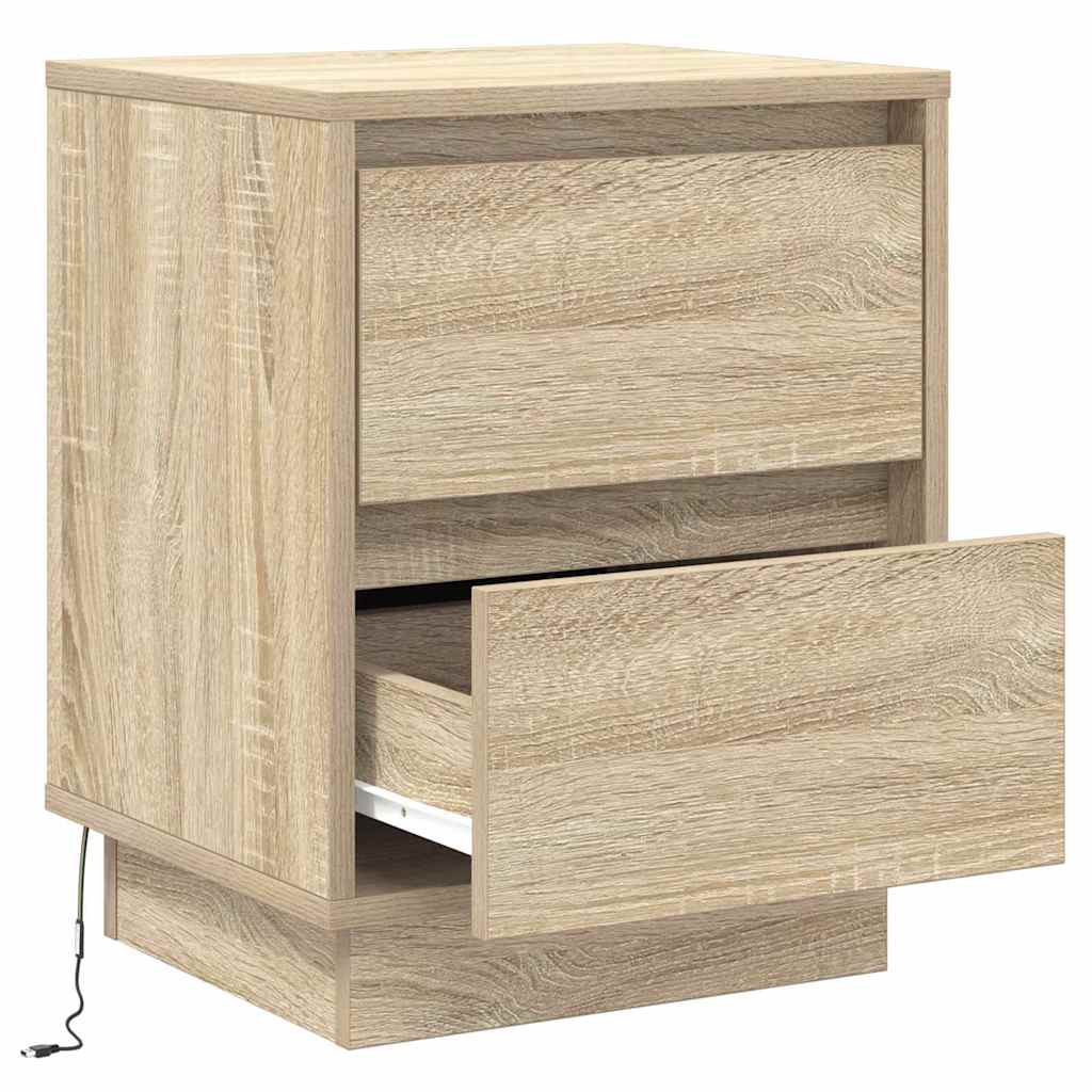Bedside Cabinet with Drawer 2 pcs Sonoma oak 39 x 34.5 x 50 cm