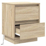 Bedside Cabinet with Drawer 2 pcs Sonoma oak 39 x 34.5 x 50 cm - Close-Up Angle