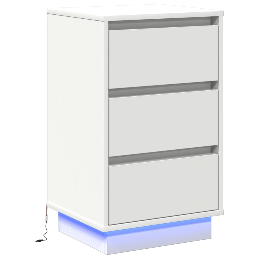 Bedside Cabinet White 39 x 34,5 x 65 cm Engineered wood