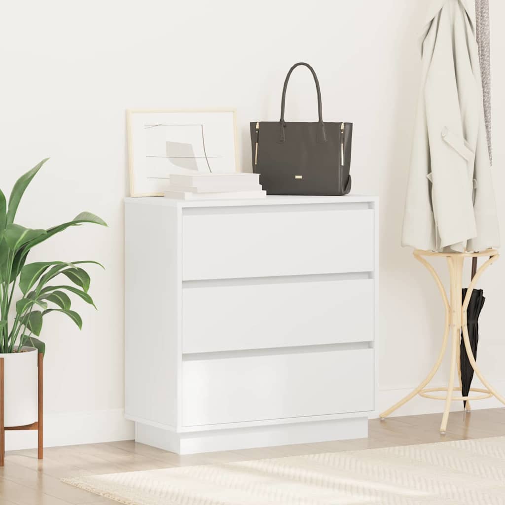 Bedside Cabinet White 71 x 34,5 x 75 cm Engineered wood