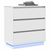 Bedside Cabinet with White 71 x 34.5 x 75 cm Engineered wood - Side View