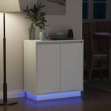 LED Sideboard for White 71 x 34,5 x 75 cm Engineered Wood - Rear View