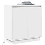 LED Sideboard for White 71 x 34,5 x 75 cm Engineered Wood - Side View