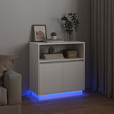 LED Sideboard White 71 x 34,5 x 75 cm Engineered Wood