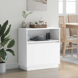 LED Sideboard White 71 x 34,5 x 75 cm Engineered Wood - 45-Degree Angle