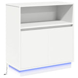 Sideboard with LED White 71 x 34.5 x 75 cm Engineered wood - Front View