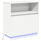 LED Sideboard White 71 x 34,5 x 75 cm Engineered Wood