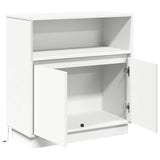 LED Sideboard White 71 x 34,5 x 75 cm Engineered Wood - Close-Up Angle