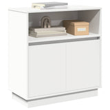 LED Sideboard White 71 x 34,5 x 75 cm Engineered Wood - Side View
