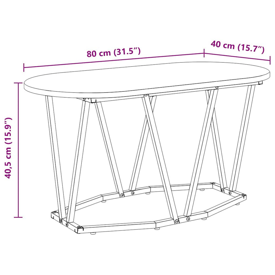 Coffee Table Black Oak 80 x 40 x 40.5 cm