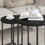 Side Table Set 2 pcs Black Oak 50 x 50 x 50 cm