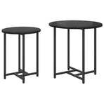 Side Table Set 2 pcs Black Oak 50 x 50 x 50 cm
