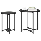 Side Table Set 2 pcs Black Oak