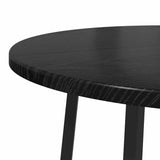 Side Table Set with Shelf 2 pcs Black oak 50 x 50 x 51 cm - Close-Up Angle