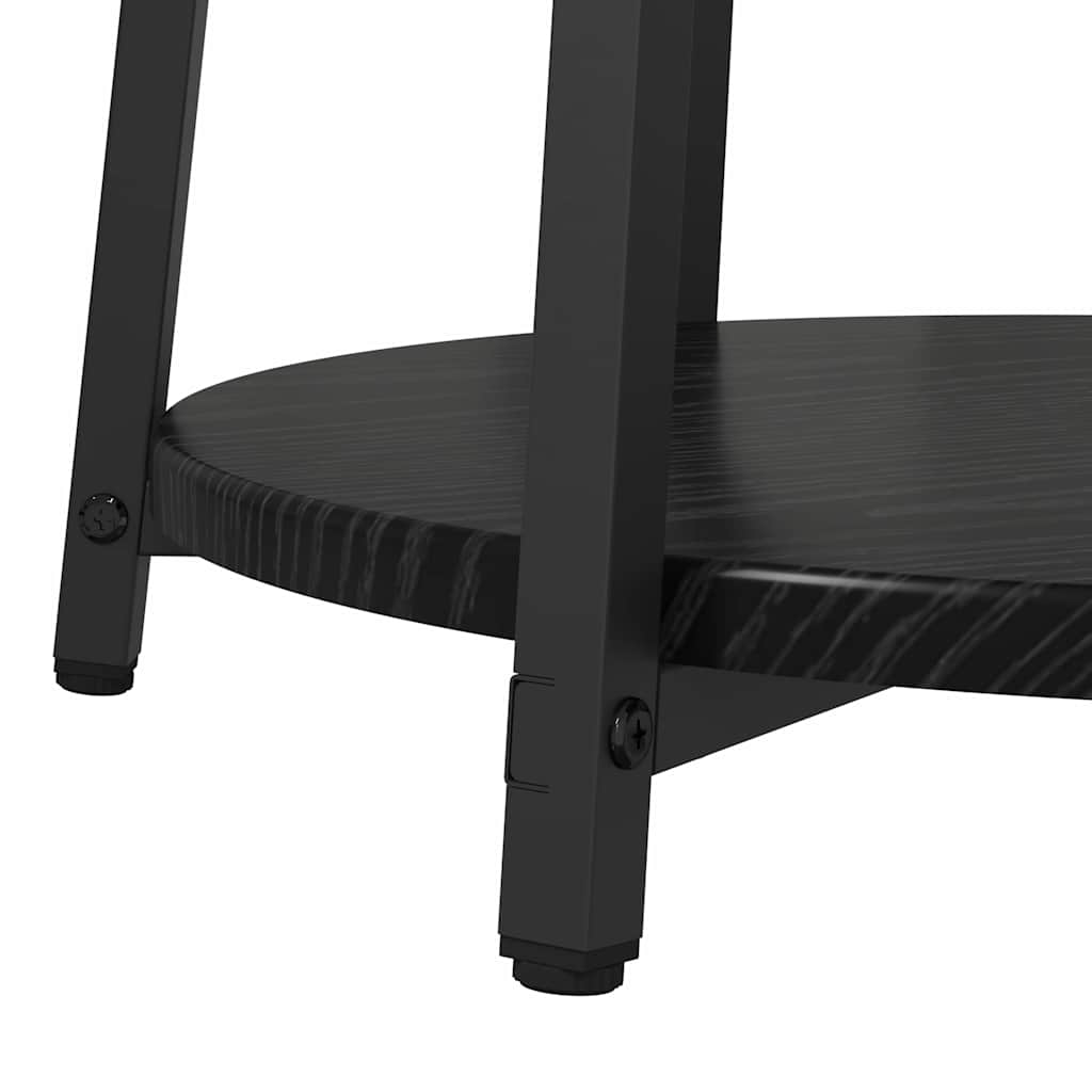 Side Table Set with Shelf 2 pcs Black oak 50 x 50 x 51 cm