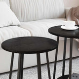 Side Table Set with Shelf 2 pcs Black oak 50 x 50 x 51 cm - Top-Down View