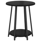 Side Table Set with Shelf 2 pcs Black oak 50 x 50 x 51 cm - Rear View