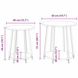 Side Table Set with Shelf 2 pcs Black Oak