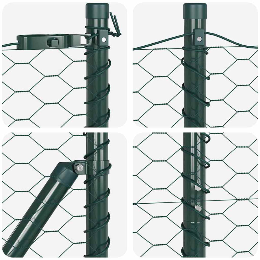 Hexagonal Fence Ground Fix 25 x 1 m PVC-Coated Steel Mesh