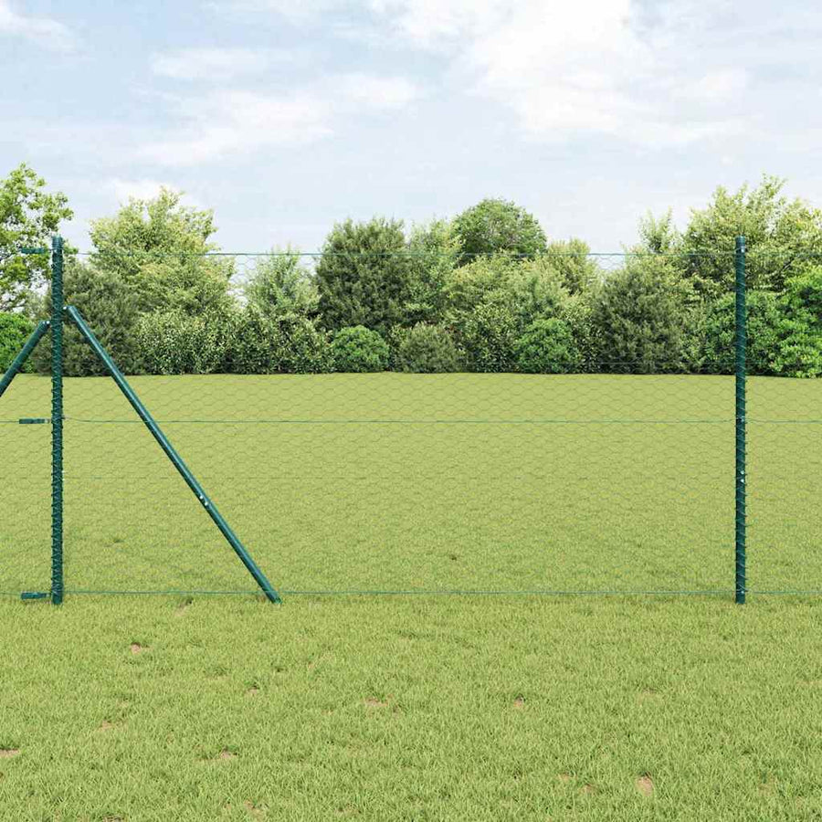 Hexagonal Fence Ground Fix 25 x 1 m PVC-Coated Steel Mesh