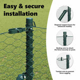 Hexagonal Fence Ground Fix 25 x 1 m PVC-Coated Steel Mesh - Low Angle