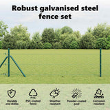 Outdoor Hexagonal Fence Ground Fix 25 x 1 m PVC-Coated Steel - Close-Up Angle