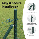 Outdoor Hexagonal Fence Ground Fix 25 x 1 m PVC-Coated Steel