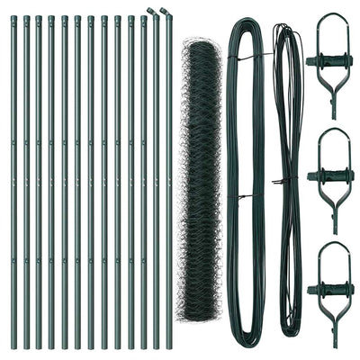 Hexagonal Fence Ground Fix 25 x 1 m PVC-Coated Steel Mesh