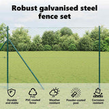 Hexagonal Fence Ground Fix 25 x 1,5 m PVC-Coated Steel Green