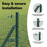 Welded Wire Fence Ground Fix 10 x 0,5 m PVC-Coated Steel Green - Low Angle