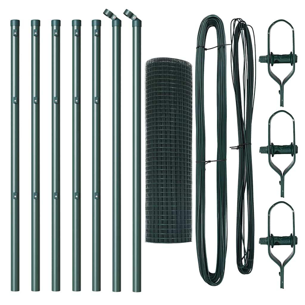 Welded Wire Fence Ground Fix 10 x 0,5 m PVC-Coated Steel Green