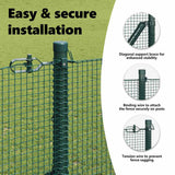 Welded Wire Fence Ground Fix 10 x 1 m PVC-Coated Steel Green
