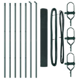 Welded Wire Fence Ground Fix 10 x 1 m PVC-Coated Steel Green