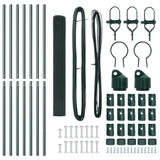 Welded Wire Fence Ground Fix 10 x 1 m PVC-Coated Steel Green - 45-Degree Angle
