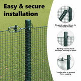 Welded Wire Fence Ground Fix 10 x 1,5 m PVC-Coated Steel Green - Low Angle