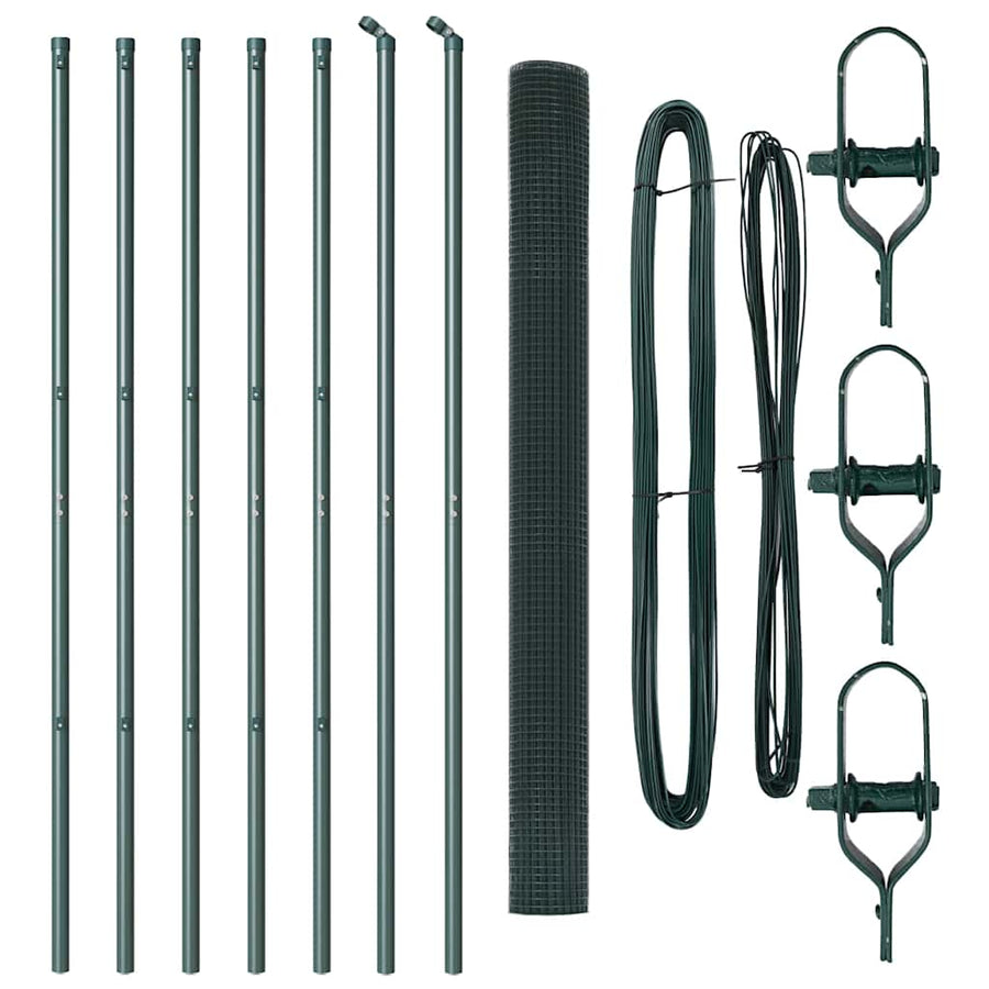 Welded Wire Fence Ground Fix 10 x 1,5 m PVC-Coated Steel Green